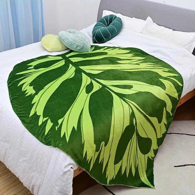 Super Soft Giant Leaf Blanket – Cozy Plant Bed & Sofa Throw - ClubOn