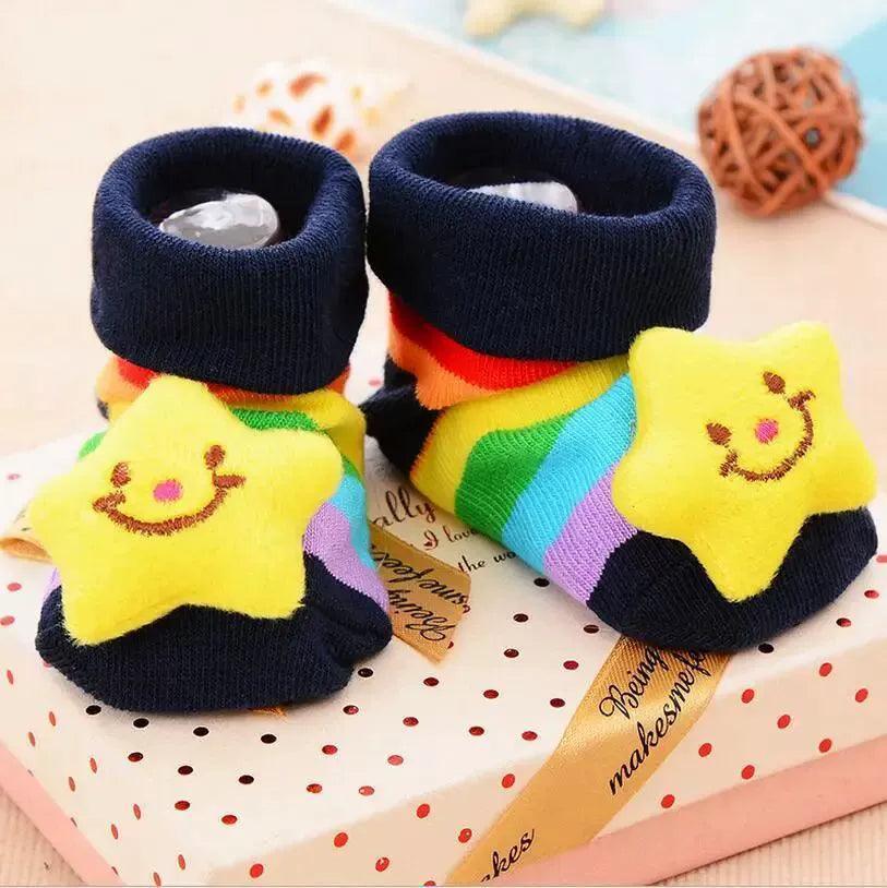 Baby Socks Toy Slippers – Newborn Accessories for Boys & Girls - ClubOn