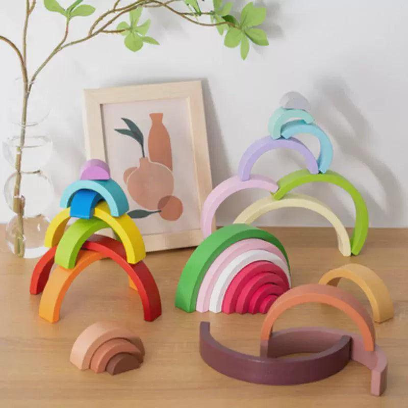 Montessori Wooden Burger Stacking Toy for Toddlers - Educational Playset - ClubOn