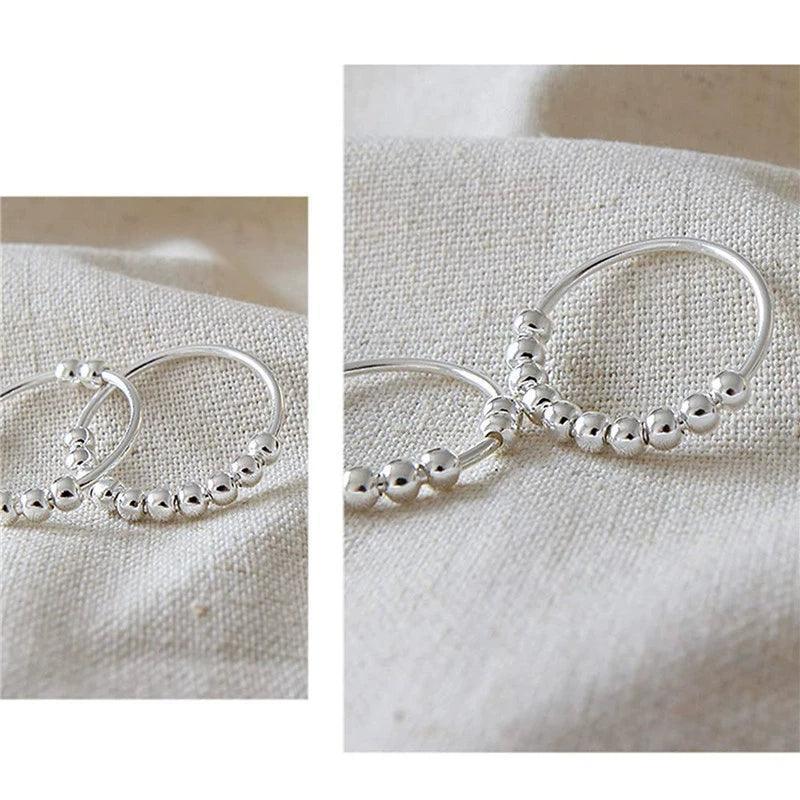 Ietya Ring Single Coil Antistress Spiral Beads Rotate Jewelry - ClubOn