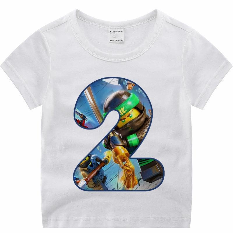 Ninjago Birthday Number T-Shirt – Cartoon Ninja Birthday T-Shirt for One-Year-Old Children - ClubOn