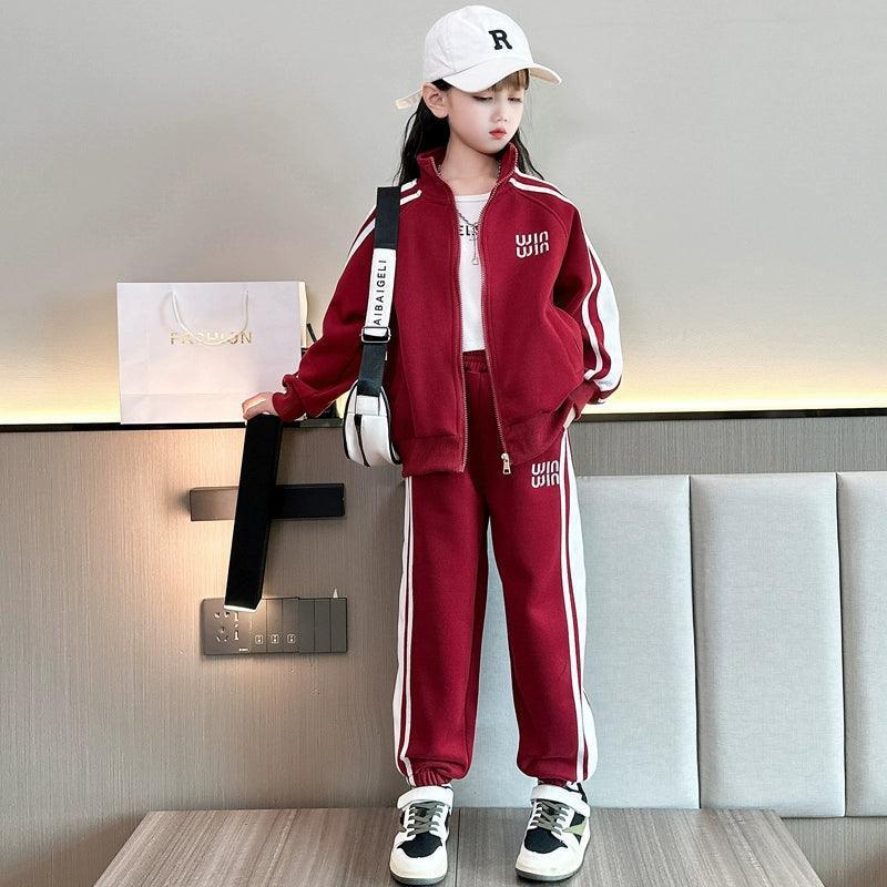 Girls' Pure Cotton Sportswear Set - Jacket & Pants - ClubOn