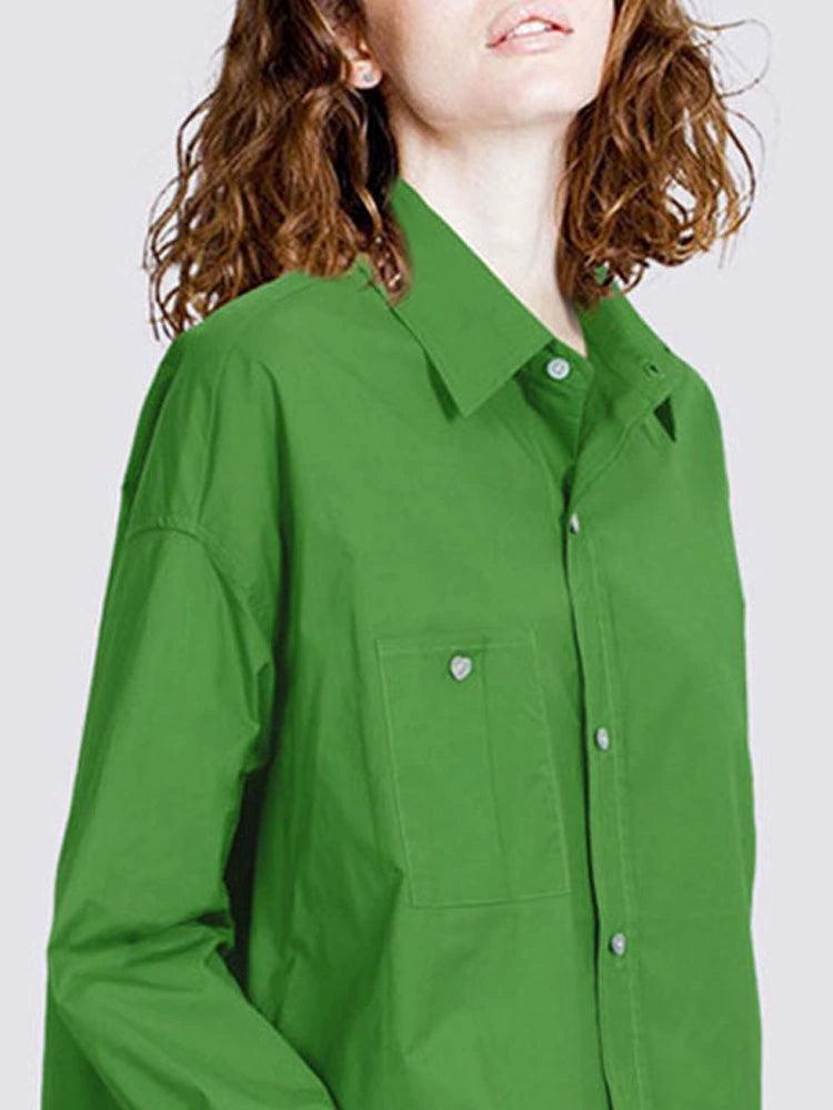 2024 Women's Pure Cotton Green Shirt - ClubOn