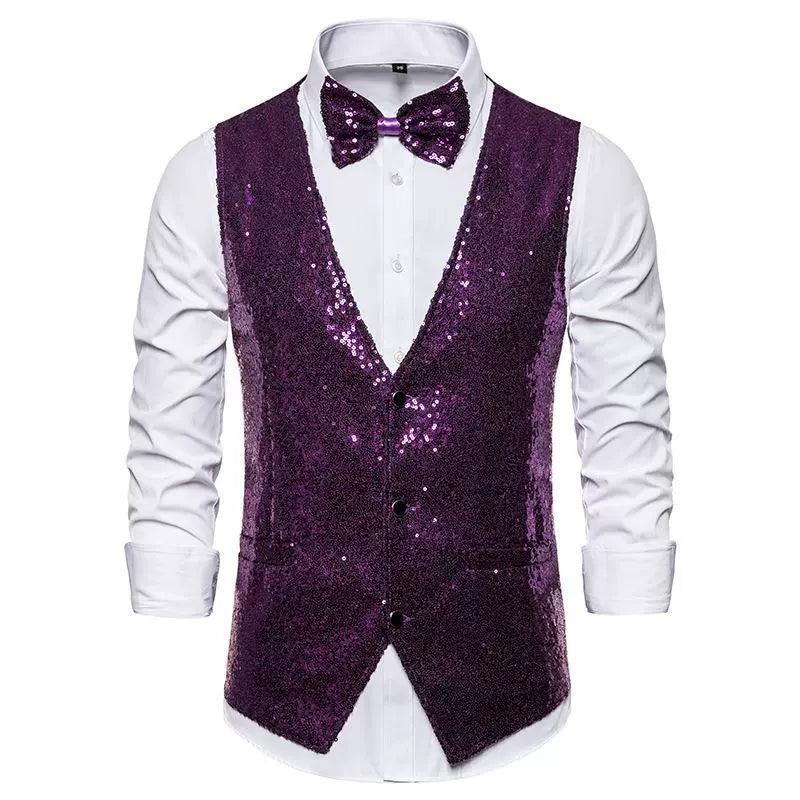 Men's Stage Costumes Sequins Vests – Photography Studio Performance Wear - ClubOn