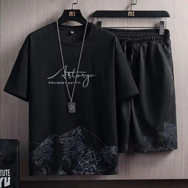 Summer Clothes for Men 2 Piece Set Short Sleeve T-shirt & Shorts - ClubOn