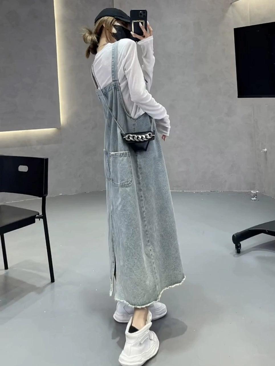 2024 Korean Style High Waist Denim Overalls for Women - ClubOn
