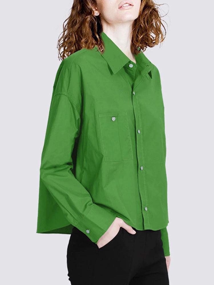 2024 Women's Pure Cotton Green Shirt - ClubOn