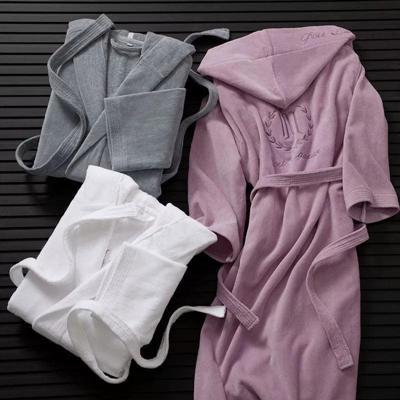 Waffle Cotton Bathrobe for Couples – Men's & Women's Towel Material - ClubOn