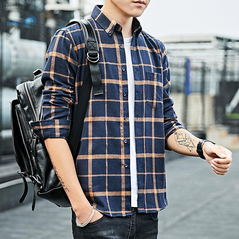 Men's Casual Plaid Cotton Shirt - Stylish and Comfortable - ClubOn