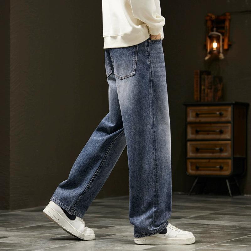 Men’s Loose Wide-Leg Jeans – Trendy Autumn Trousers - ClubOn