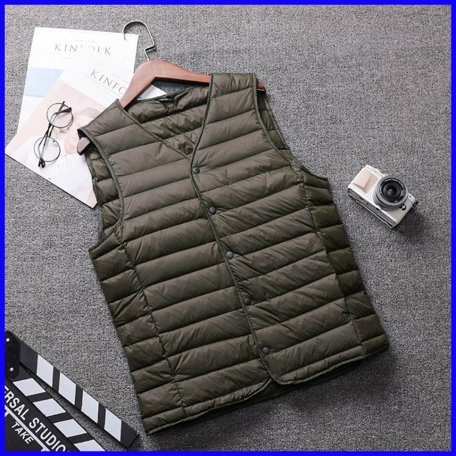 Men’s Waistcoat Down Vest Jacket – Sleeveless Winter Coat - ClubOn
