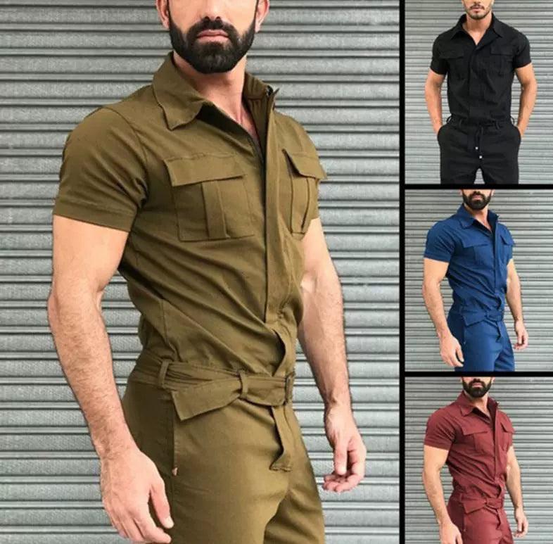 Men’s Jumpsuits Overalls – Cross-Border Belted Uniform Overalls - ClubOn