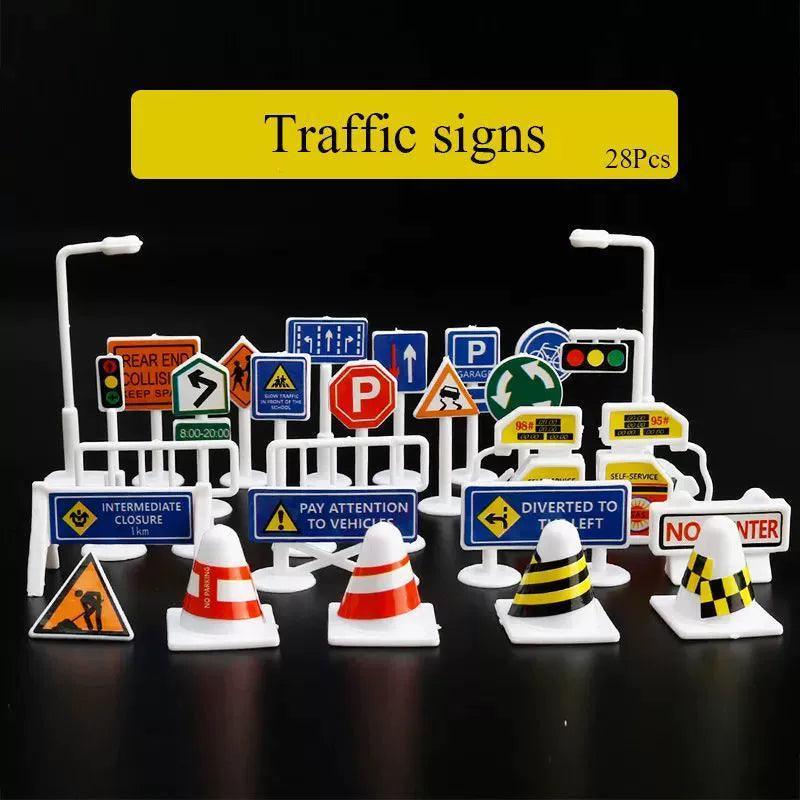 Car Toy Accessories – Traffic Road Signs & Map for Kids Play - ClubOn