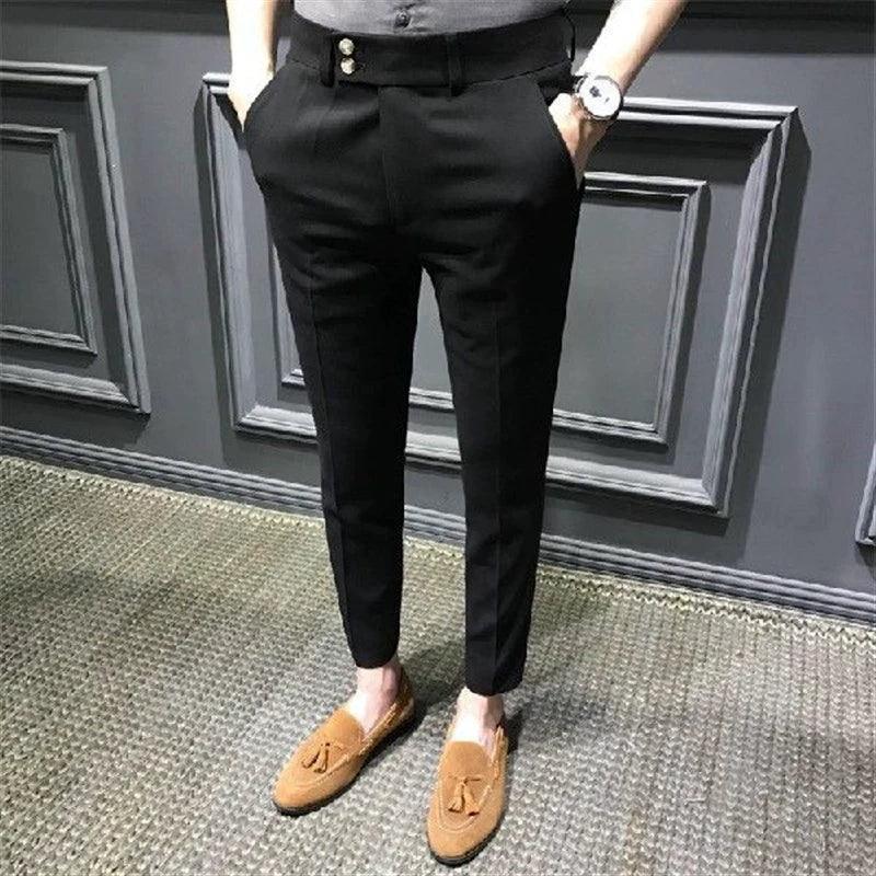 Summer Korean Slim Fit Men's Suit Trousers – Stylish & Comfortable - ClubOn