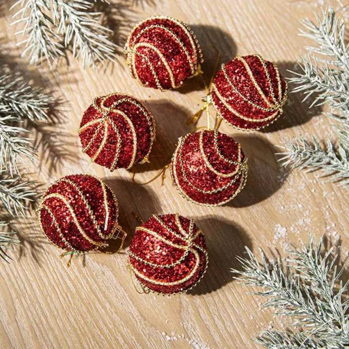 Christmas Sequin Pompom Ball Tree Decorations - ClubOn