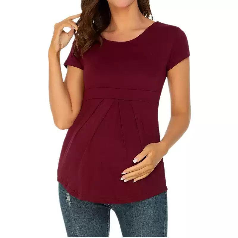 Plus Size Cotton Maternity T-Shirt - Comfortable Maternity Clothes for Pregnant Women - ClubOn