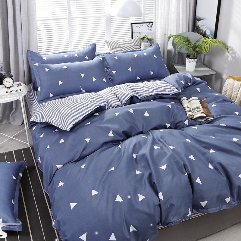 4-Piece Cotton Bedding Set – Duvet Cover, Flat Sheet & Bed Linen - ClubOn