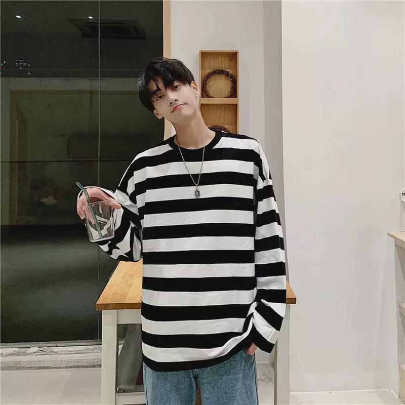 Spring Men’s Classic Striped Hoodie – Hip Hop Streetwear - ClubOn