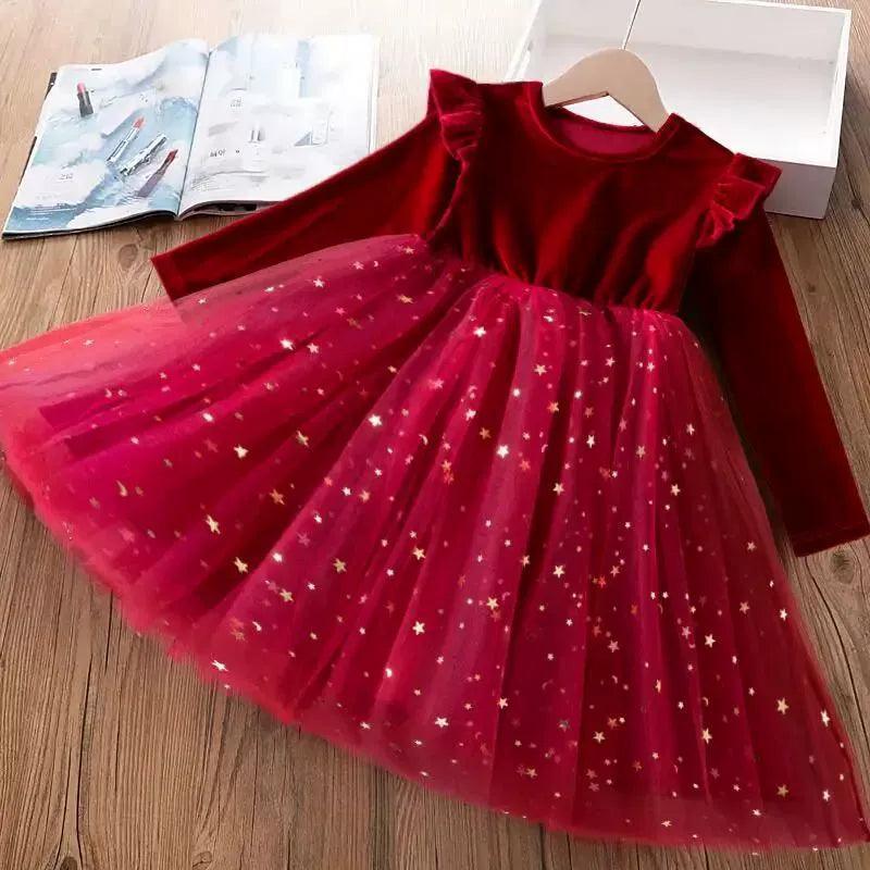 Red Christmas Dress for Girls – Kids Princess Party Outfit - ClubOn