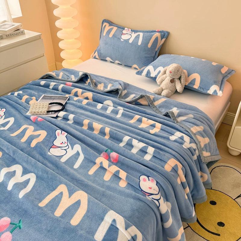 Milk Fleece Blanket – Winter Flannel & Coral Fleece Plus Velvet Nap Throw - ClubOn