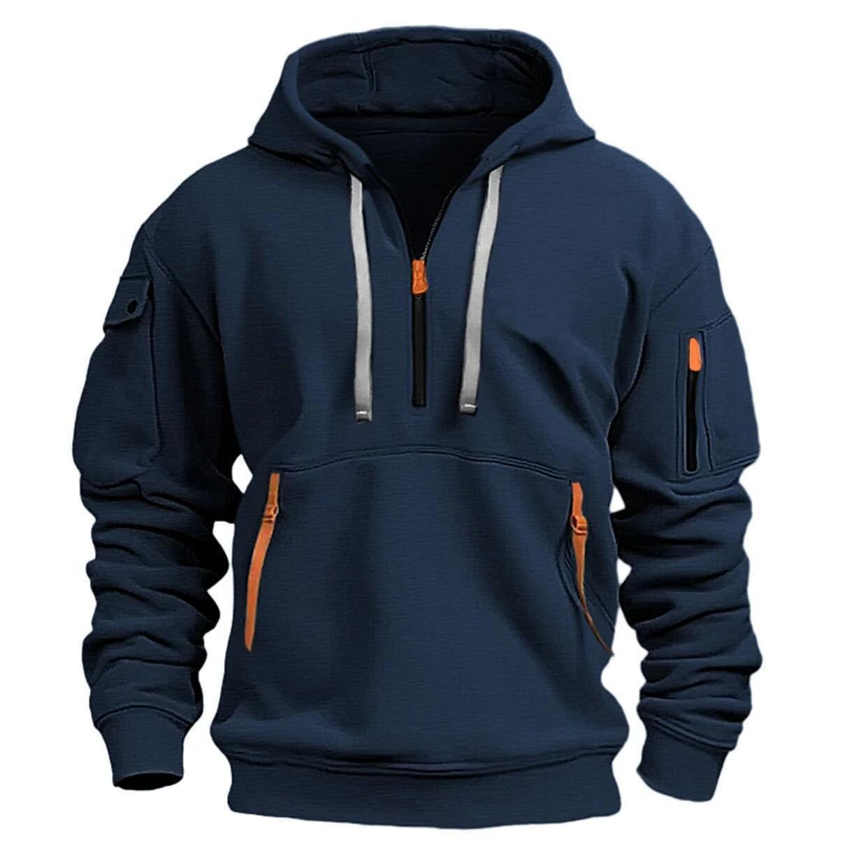Men's Hoodie with Zipper & Multiple Pockets – Stylish Pullover Jacket - ClubOn
