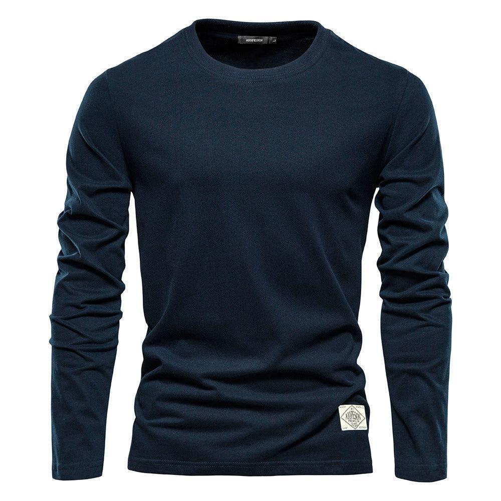 Men's Long-Sleeve Hoodie – Casual Solid Color Round Neck Pullover - ClubOn
