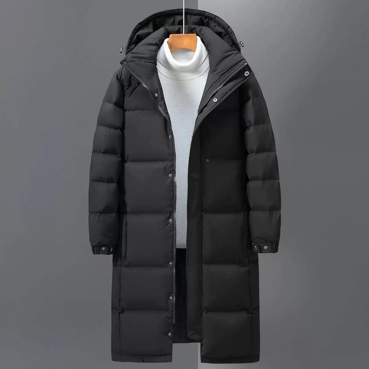 Men's Winter Puffer Long Jacket – Down Coat for Cold Weather - ClubOn