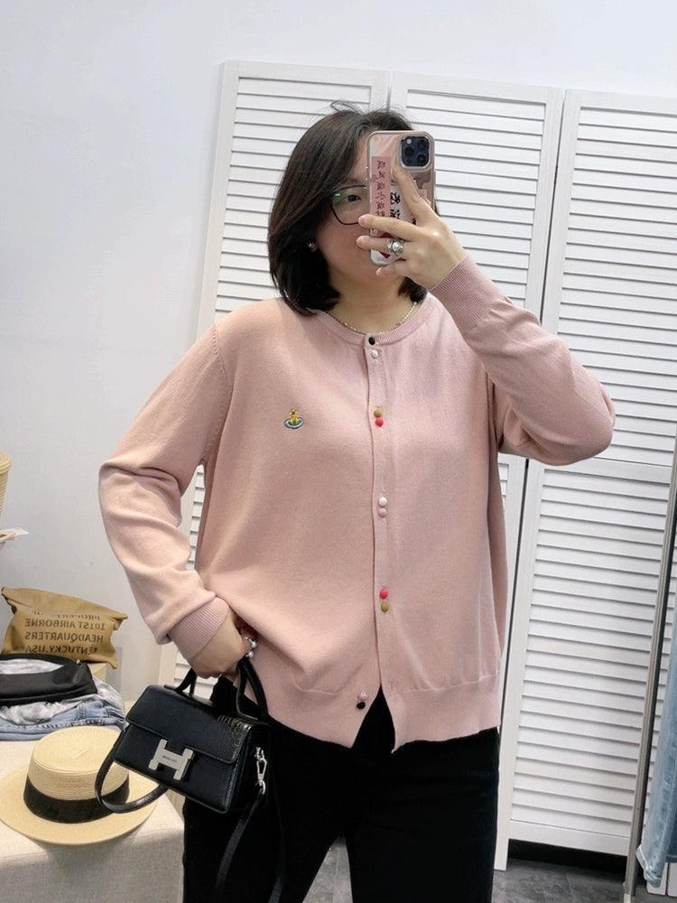 Custom Button Embroidery Knitted Cardigan for Women - ClubOn