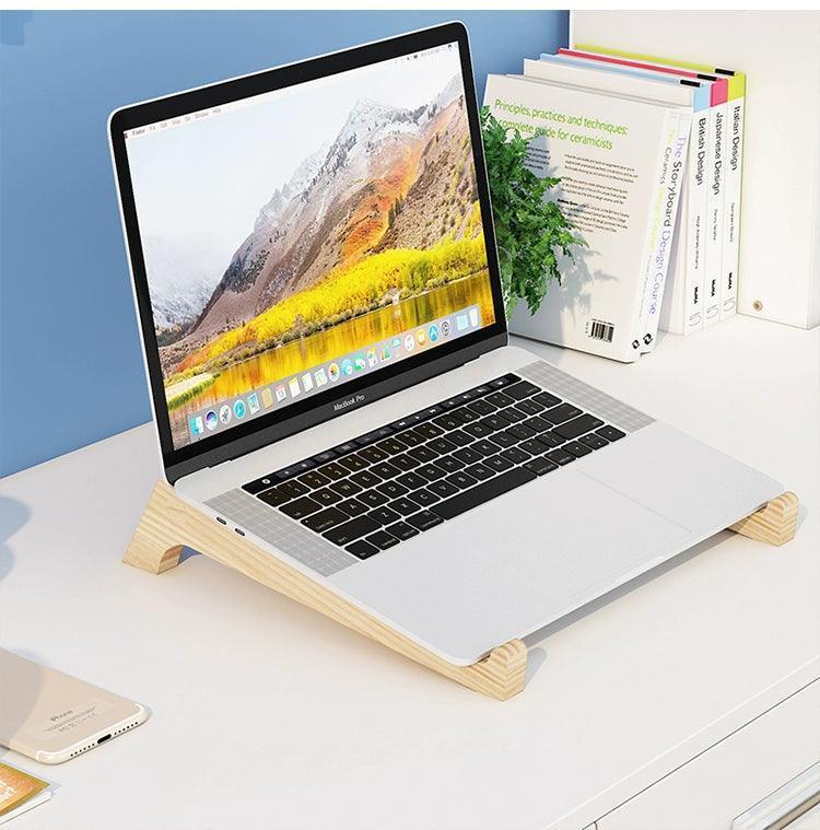 Solid Wood Laptop Stand - Creative Vertical Heightening Bracket - ClubOn