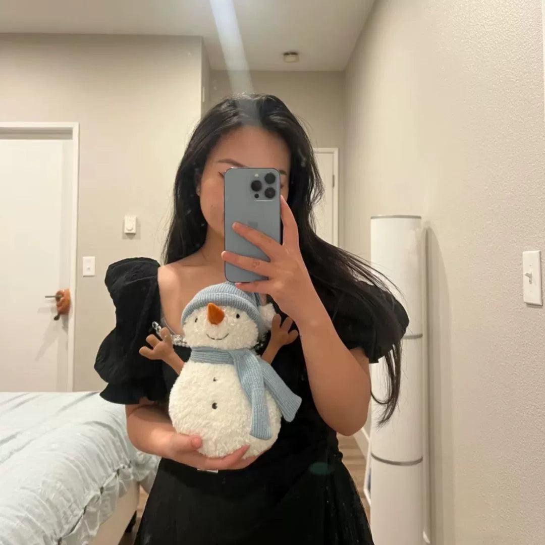 Sammy Blue Hat Little Snowman Doll – Christmas Plush Toy - ClubOn