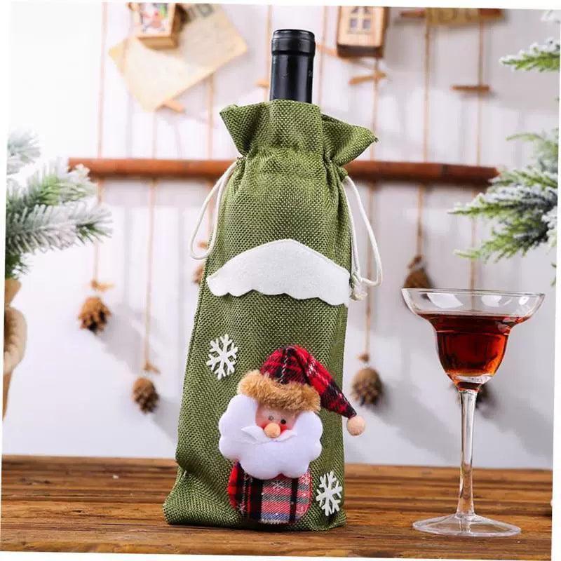 Christmas Wine Bottle Decoration Set | Festive Wine Bags - ClubOn