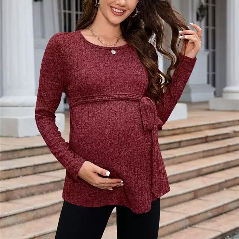 Autumn Cotton Maternity T-Shirt - Comfortable Maternity Top for Pregnant Women - ClubOn