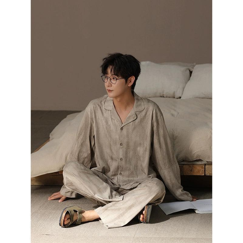 Pure Cotton Pajamas – Men’s Spring & Autumn Long-Sleeve Cardigan - ClubOn