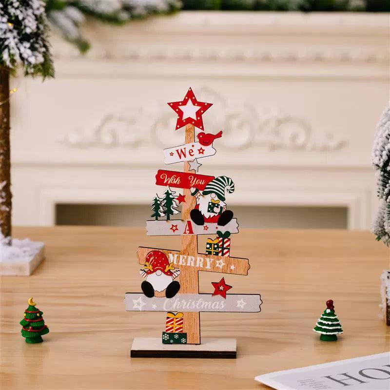 DIY Desktop Christmas Tree Santa Claus – Wooden Holiday Décor - ClubOn