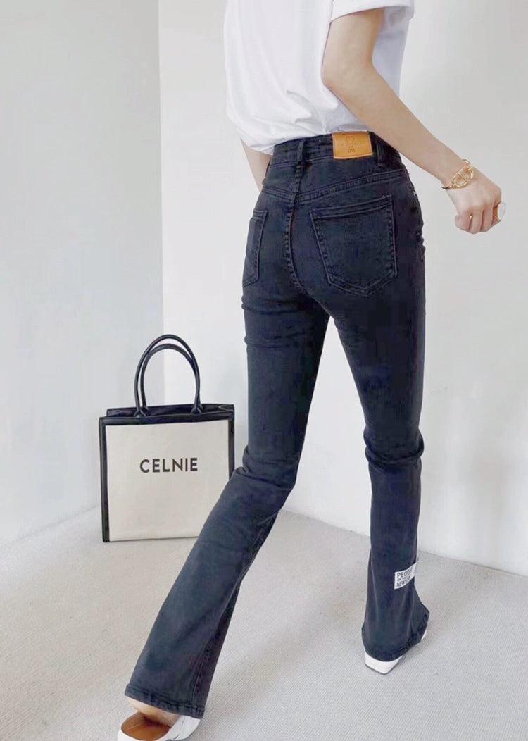 Salt by Jeans Black Gray Flared Slim Stretch Jeans - ClubOn