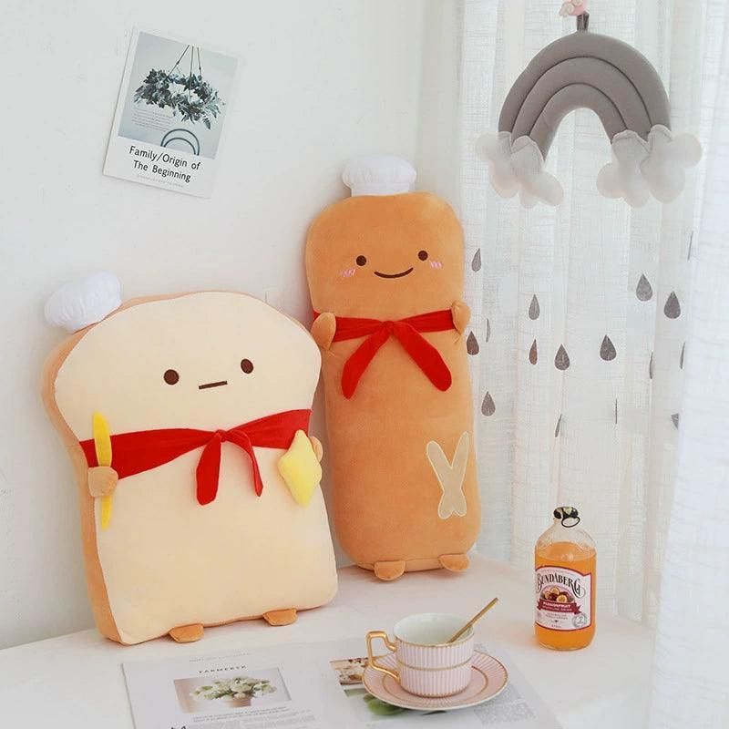 Stuffed Baguette Sliced Bread Pillow - Cute Soft Plushie - ClubOn