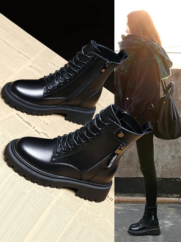 Height-Enhancing Velvet Martin Boots for Women – 2024 Collection - ClubOn