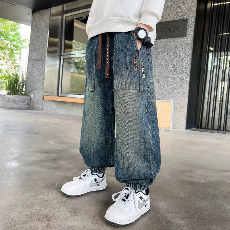 Boys' Thickened Bloomers: Casual Plus Velvet Jeans - ClubOn