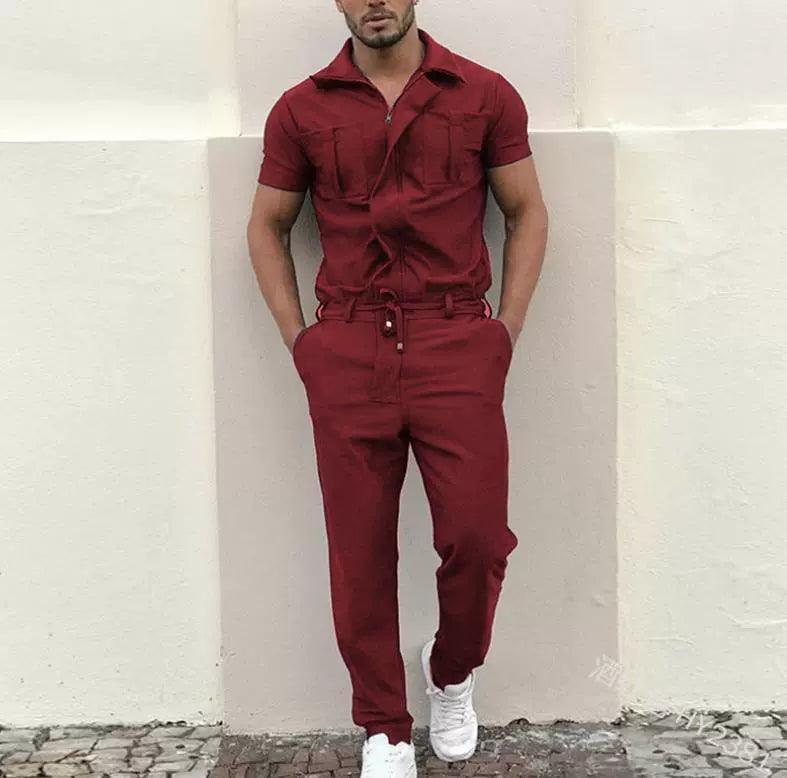 Men’s Casual Jumpsuits & Overalls – Loose Fit Cross-Border Pants Uniforms - ClubOn