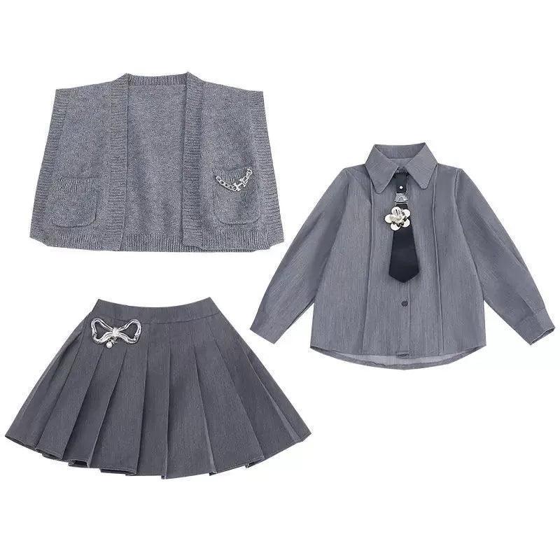 Spring & Autumn Student Girls’ JK Uniform – College Style Suit - ClubOn