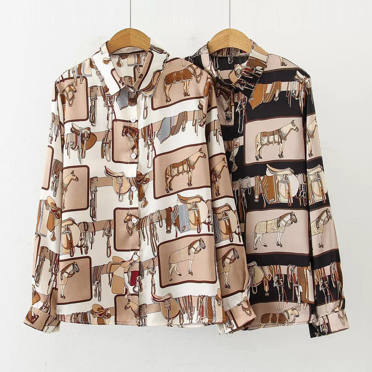 Spring Women Blouses Vintage Streetwear Casual Loose - ClubOn