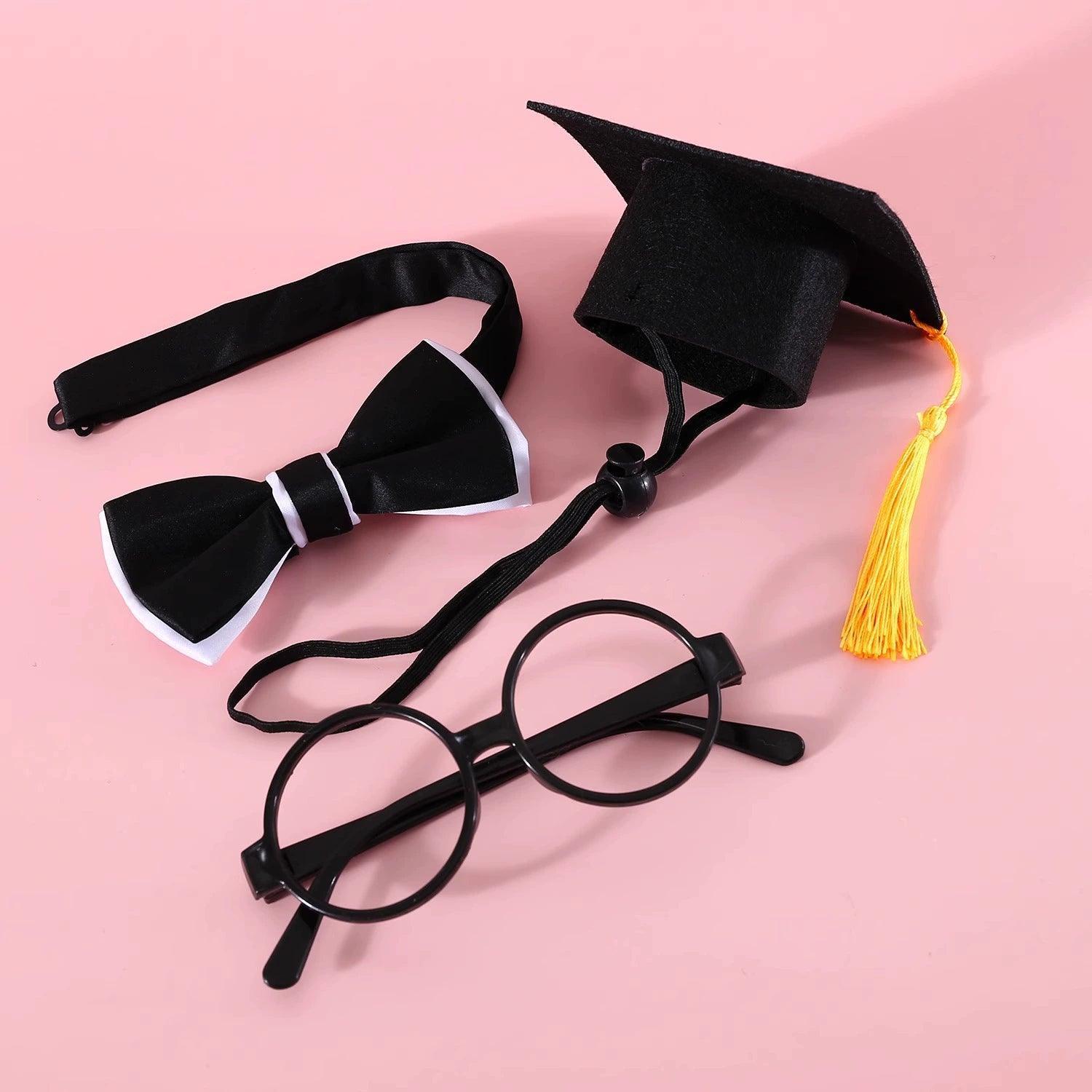 Pet Doctor Hat & Graduation Bow Tie Suit – Cat & Dog Birthday Gentleman Party Dress - ClubOn