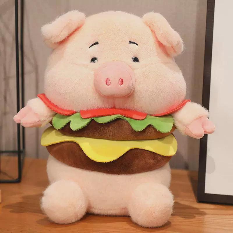 Stuffed Pig Doll – Adorable Hamburger Pig Plush Toy - ClubOn