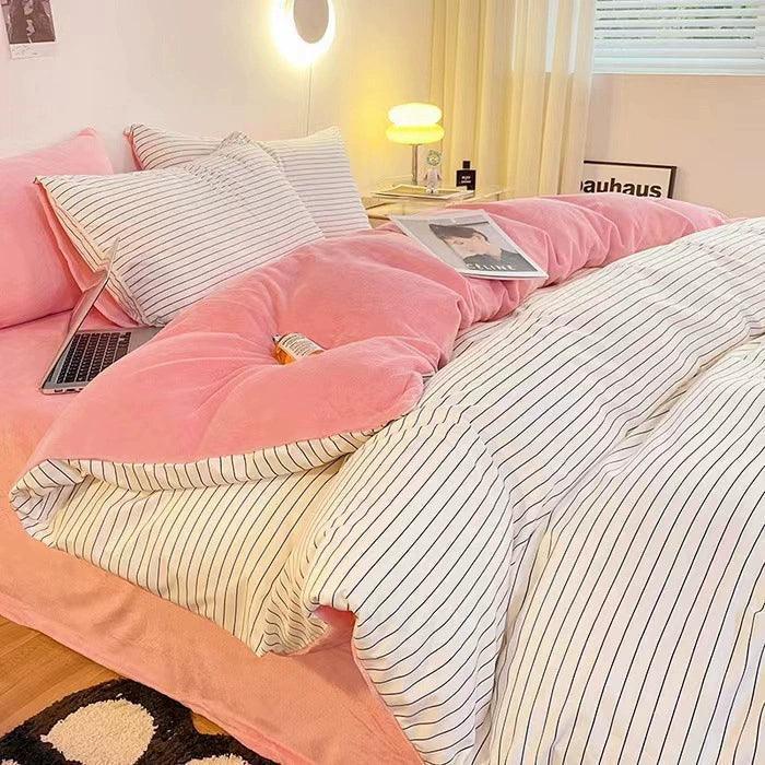 4-Piece Cotton Bedding Set – Bed Sheets, Quilt & Duvet Cover - ClubOn