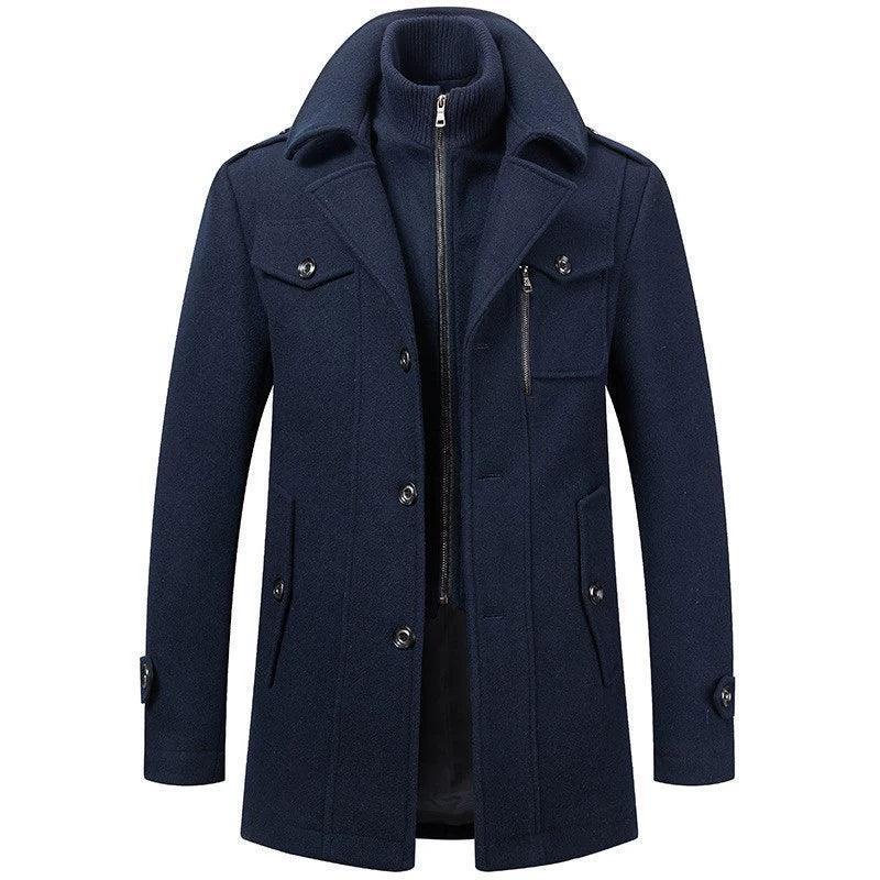 Plus Size Men’s Winter Long Trench Coat Jacket – Stylish & Warm - ClubOn