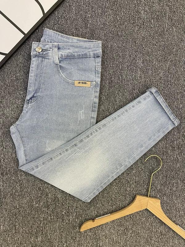 Men’s Light-Colored Skinny Jeans – Slim Fit Nine-Point Pants - ClubOn