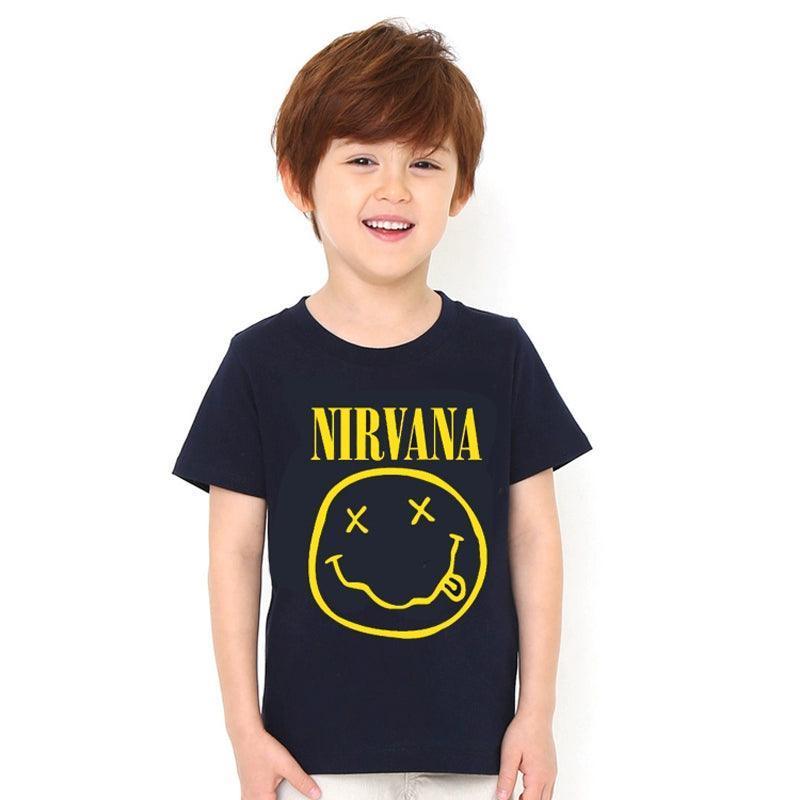Nirvana Guns N' Roses Led Zeppelin Joy Division Rock Kids Short Sleeve T-Shirt - ClubOn