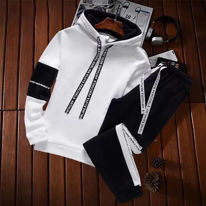 Winter Hoodie Set for Men - Casual Tracksuit Sweatshirt & Pants - ClubOn