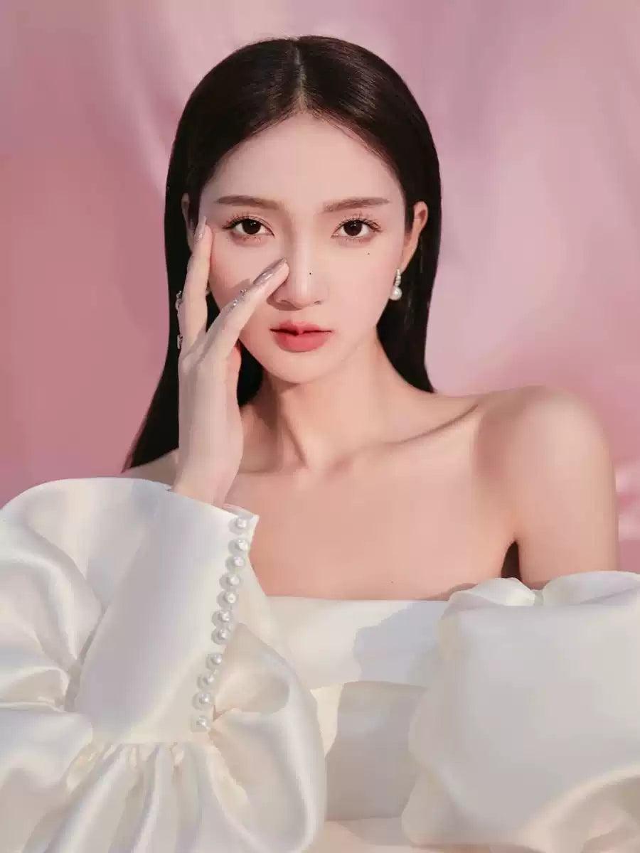 Simple Waist-Cinching Mermaid Puff Sleeve Satin Wedding Dress - ClubOn