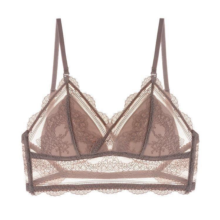 Victoria French Lace Bra - No-Rim Triangle Cup for Small Chests - ClubOn